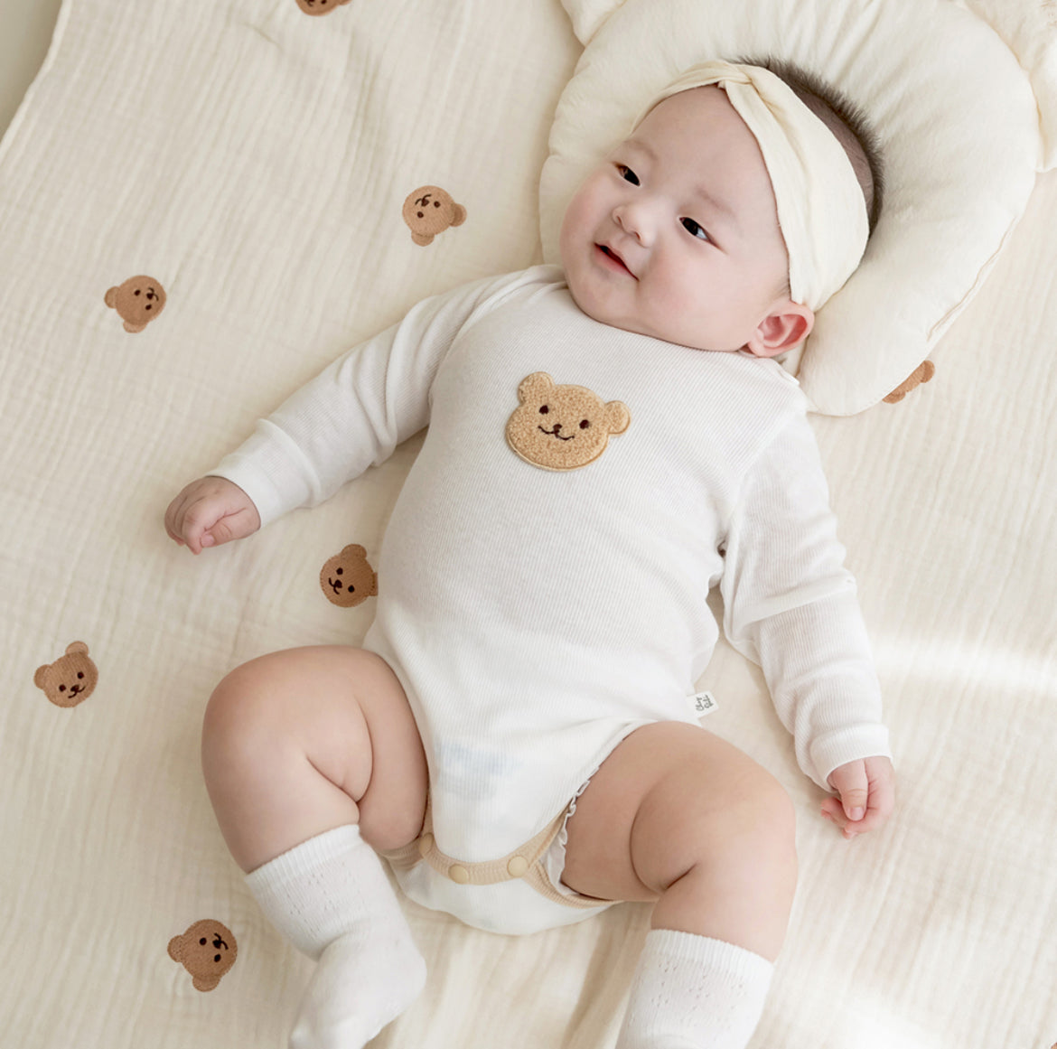 韓國製柔軟嬰兒連身衣包屁衣 Long sleeve Soft Baby Bodysuit