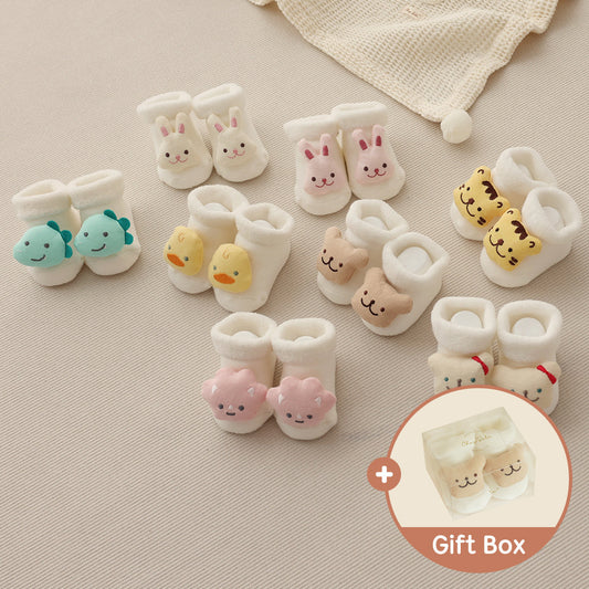 初生寶寶公仔襪禮盒裝 Newborn baby socks giftbox