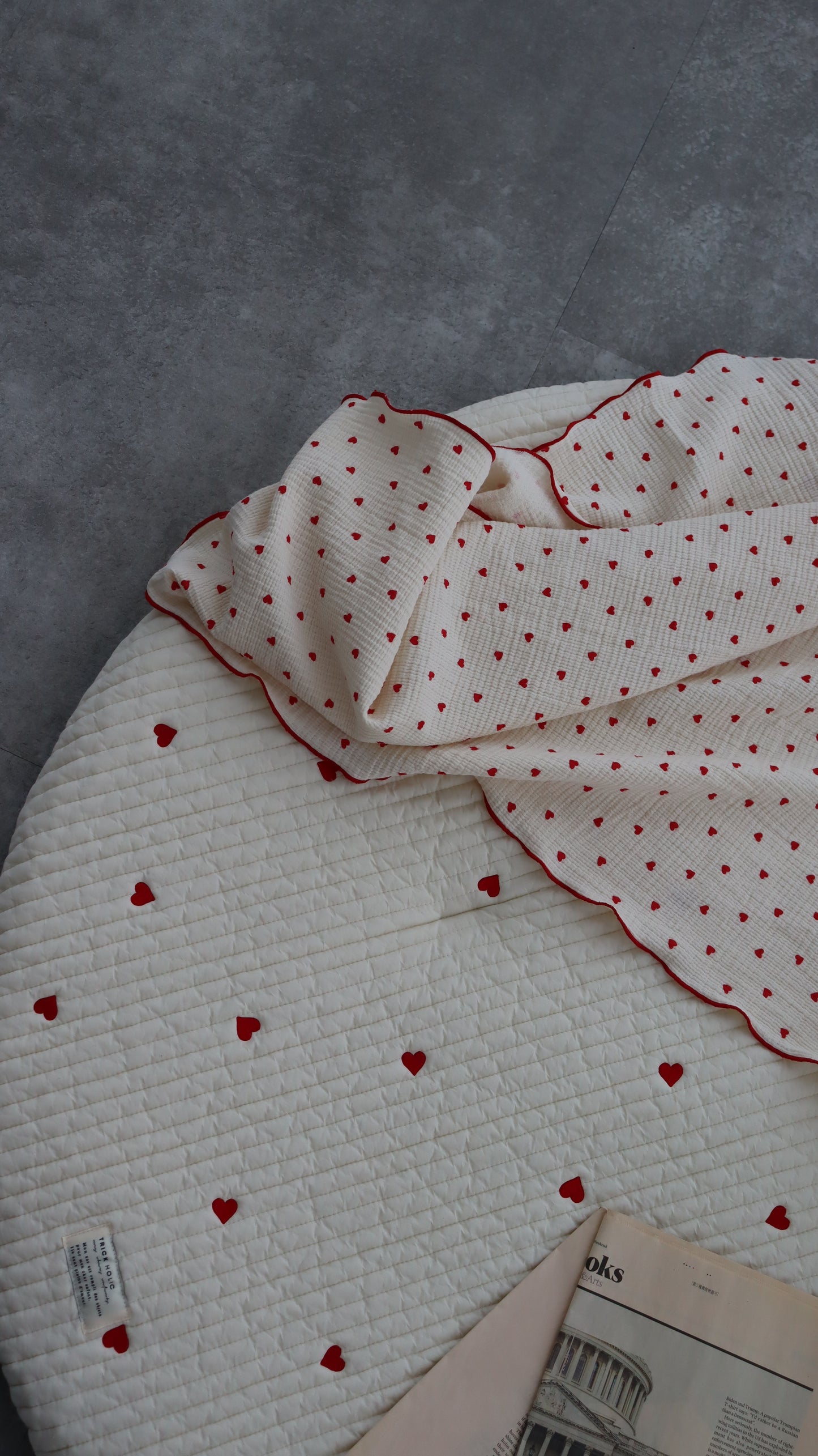 日本心心柔軟二重紗被 Heart Double Layers Gauze Blanket