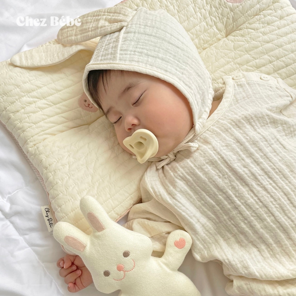 兔兔二重紗棉連身衣套裝 Coco Baby Body Suit Set (兔兔帽+連身衣)