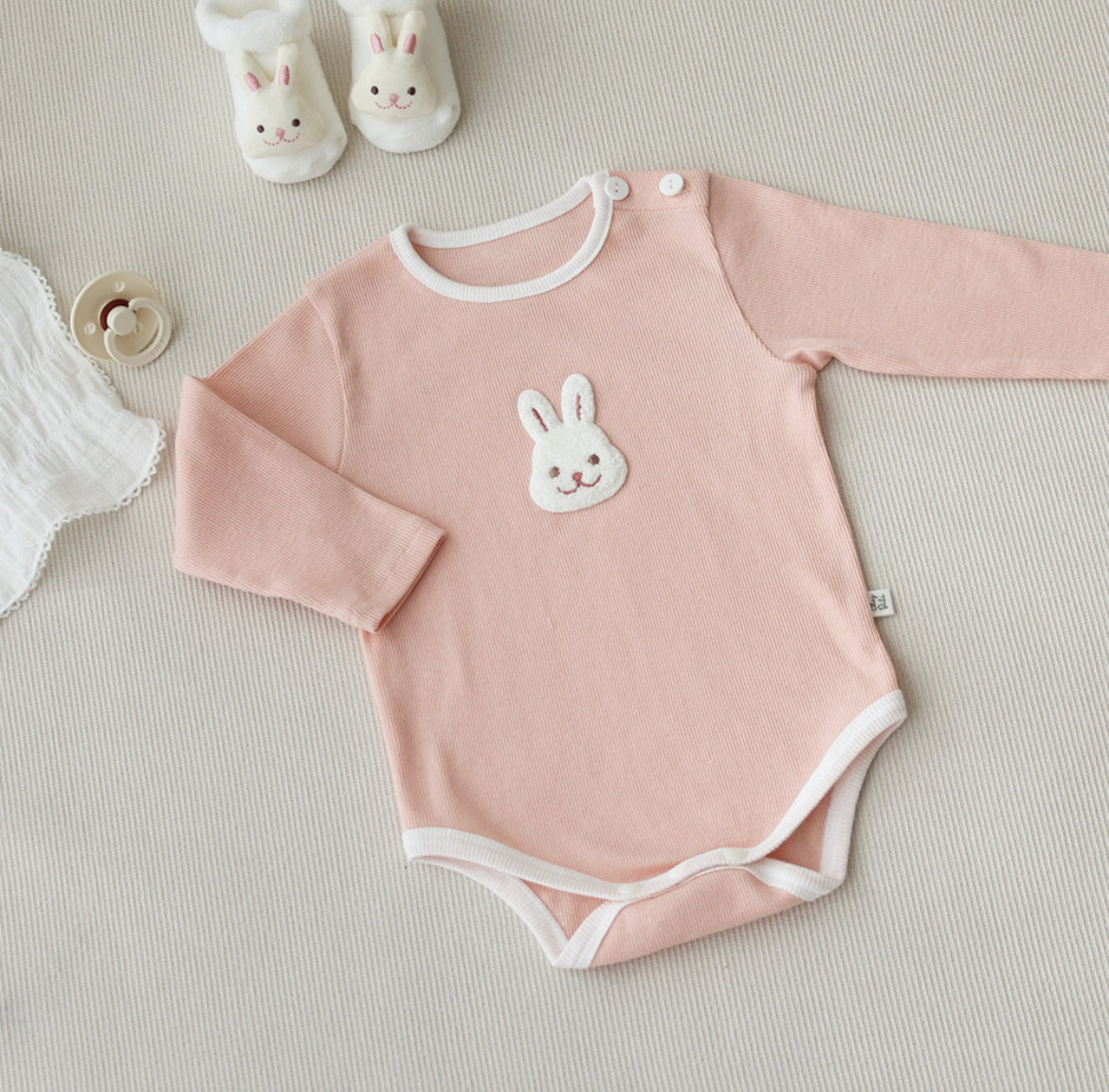 韓國製柔軟嬰兒連身衣包屁衣 Long sleeve Soft Baby Bodysuit