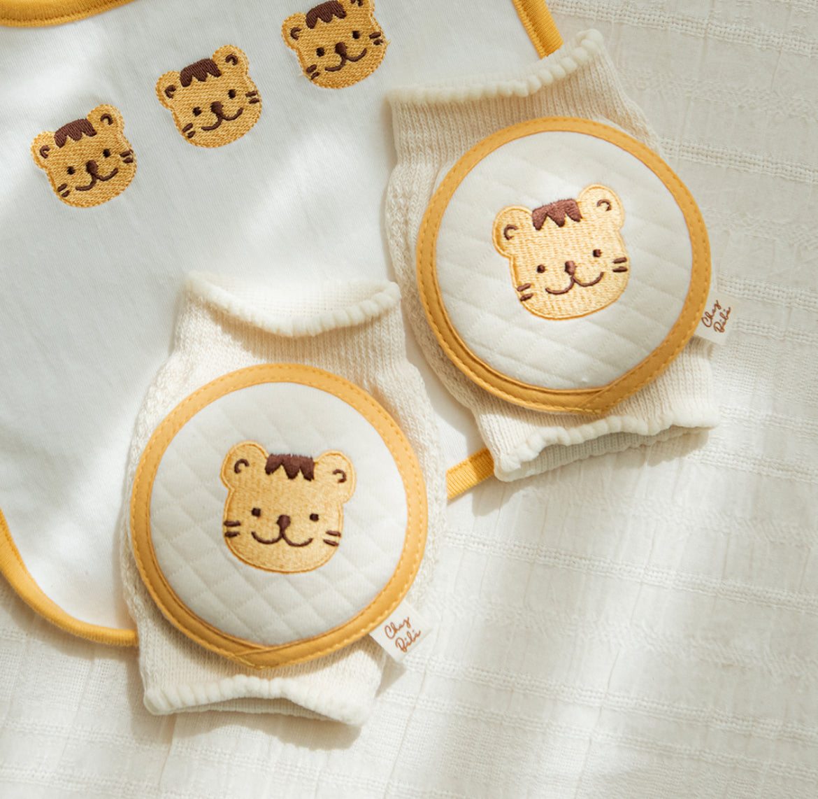 純棉刺繡幼兒雙重氣墊學爬行護膝 Toddler Embroidery Knees Pad