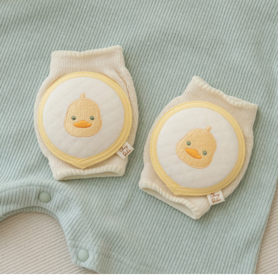 純棉刺繡幼兒雙重氣墊學爬行護膝 Toddler Embroidery Knees Pad