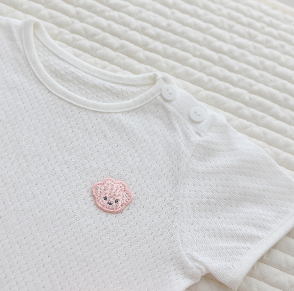 韓國製新生兒夏天透氣包屁衣 Newborn Mesh Bodysuit (0-6mo.)￼(不含螢光劑)