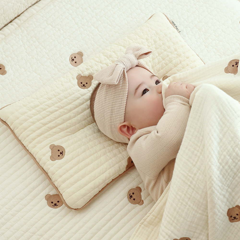 熊熊兔兔純棉透氣枕頭(大/中碼)￼Baby Reversible Pillow (M/L)