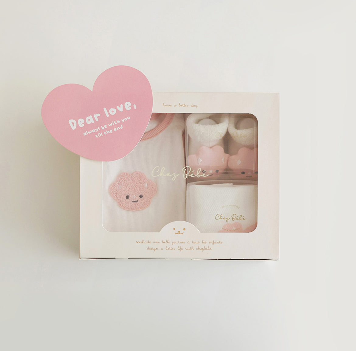 初生嬰兒禮盒套裝 Newborn Gift Set (柔軟嬰兒連身衣+初生公仔襪+圖案紗巾)