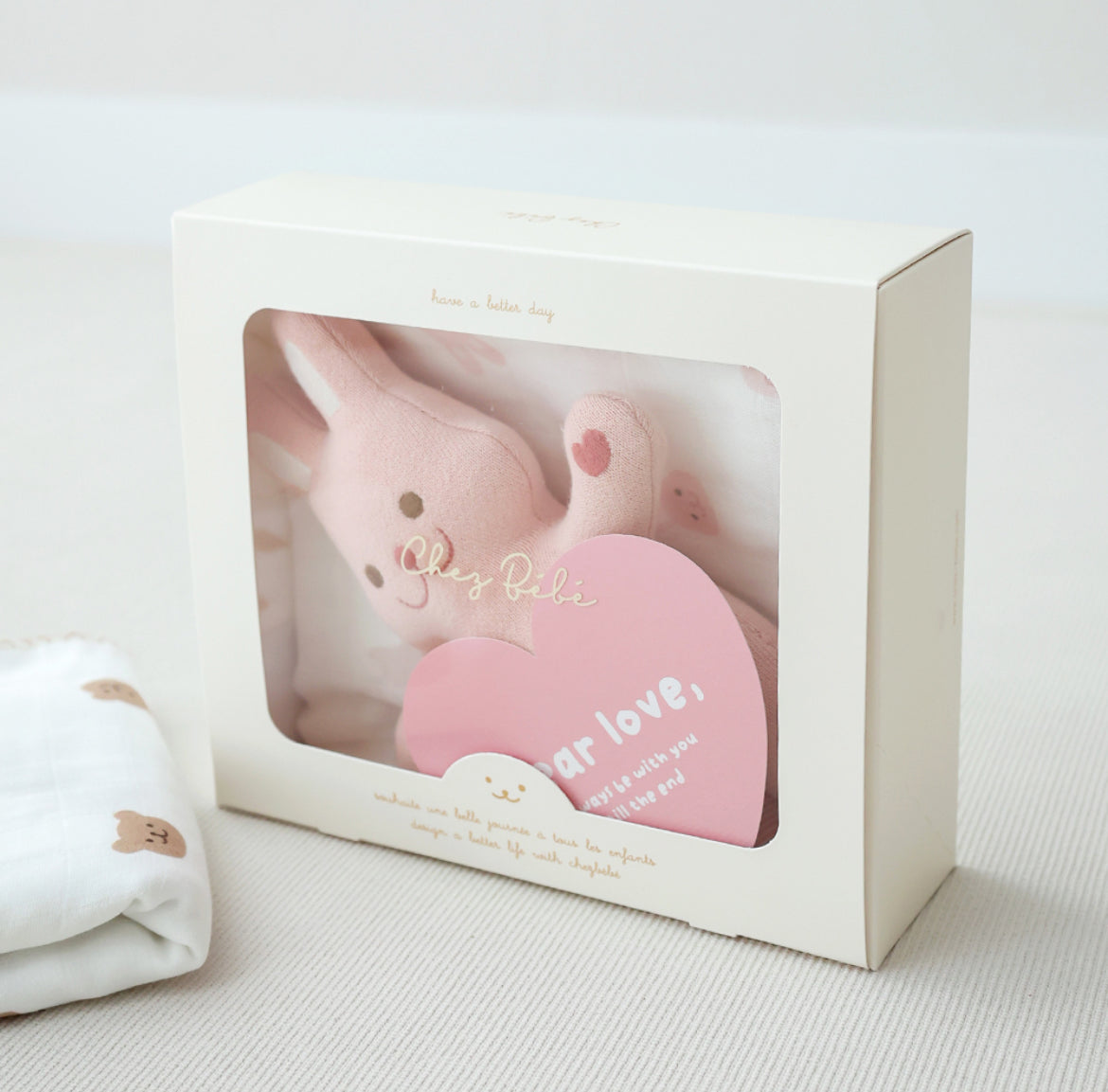 初生嬰兒禮盒套裝2.0 Newborn Gift Set Version 2.0 (純棉安撫公仔＋柔軟舒適二重紗被)