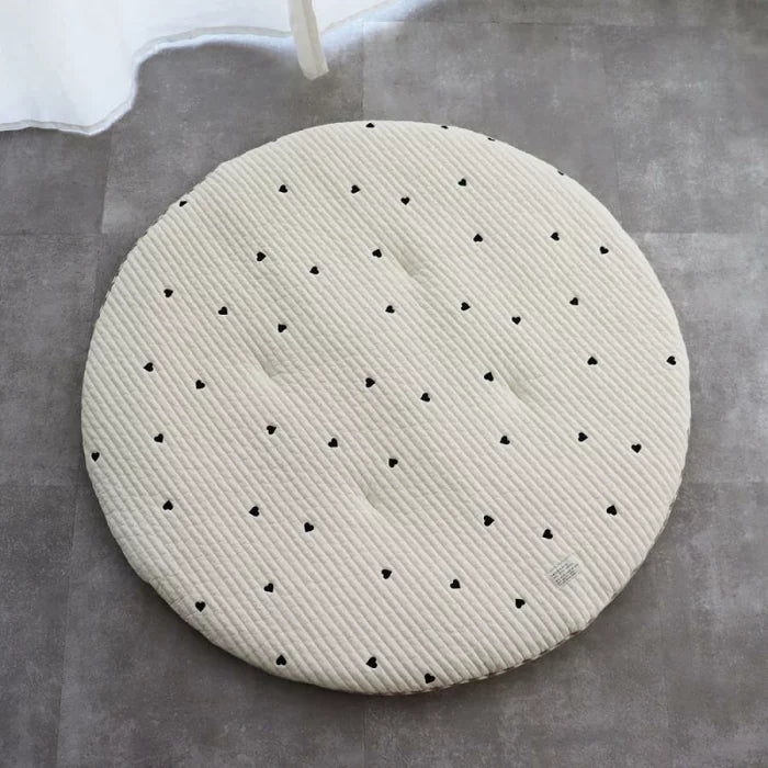 日本心形純棉圓墊  JP Heart Cotton Round Rug