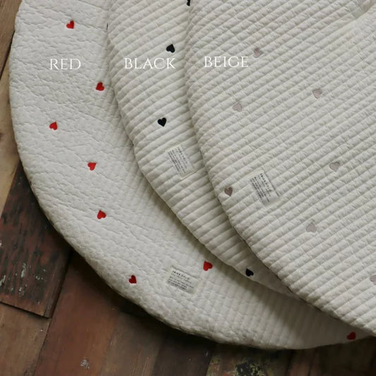 日本心形純棉圓墊  JP Heart Cotton Round Rug