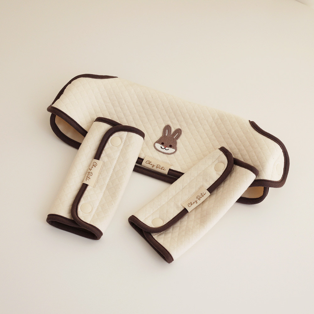 有機棉嬰兒孭帶咬咬圍巾套裝 ♡ Organic Baby Teething Pads Bib Set