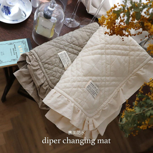 日本法式褶邊防水換片墊 Iburu French Frill Waterproof Diaper Changing Mat