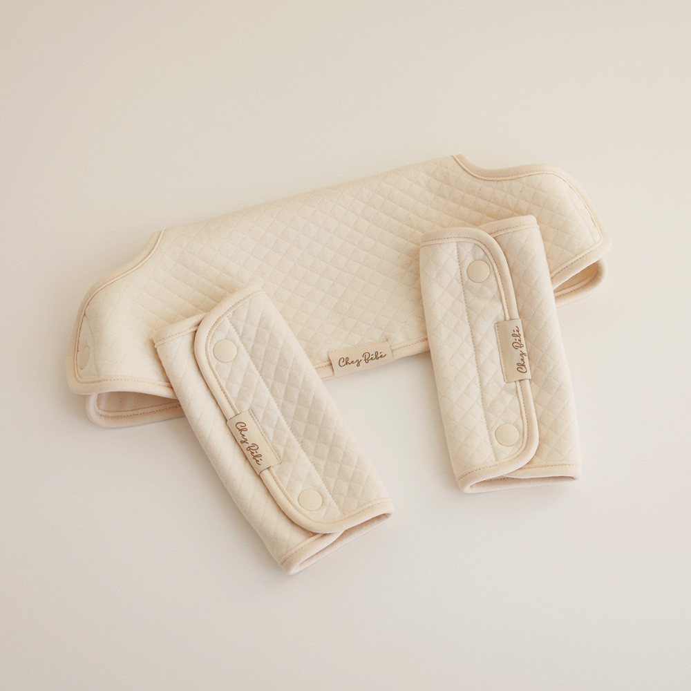 有機棉嬰兒孭帶咬咬圍巾套裝 ♡ Organic Baby Teething Pads Bib Set